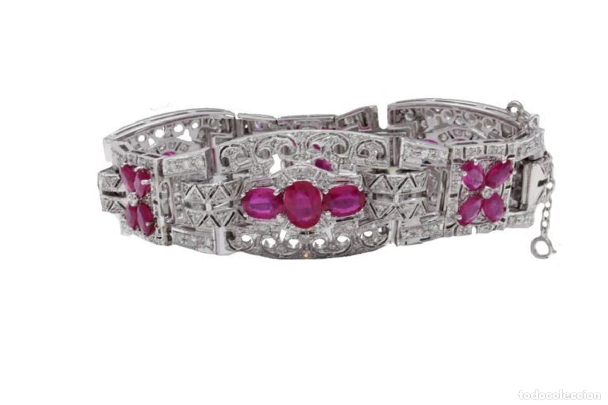 Joyeria: Pulsera de diamantes, rub&iacute;es y oro blanco - Foto 3