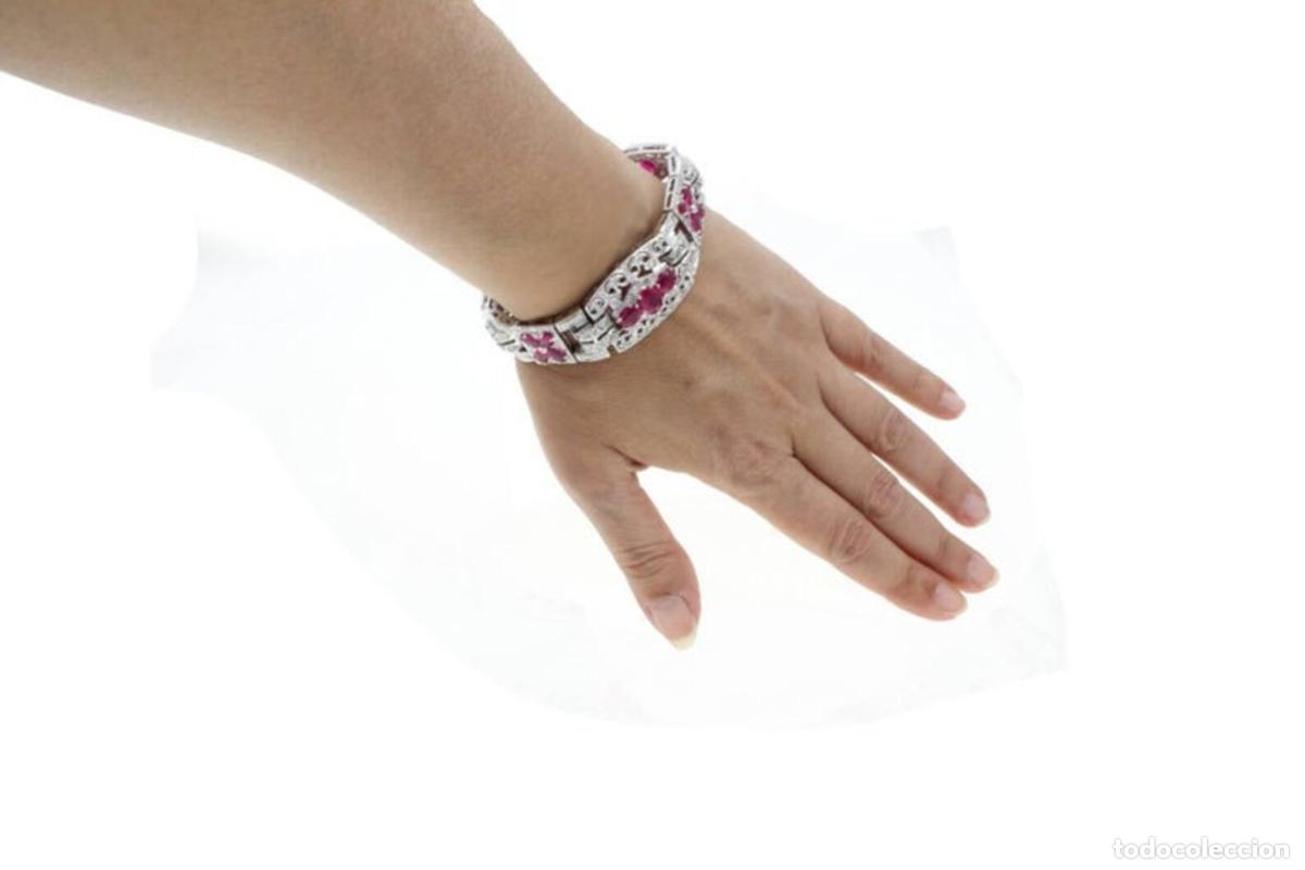 Joyeria: Pulsera de diamantes, rub&iacute;es y oro blanco - Foto 5
