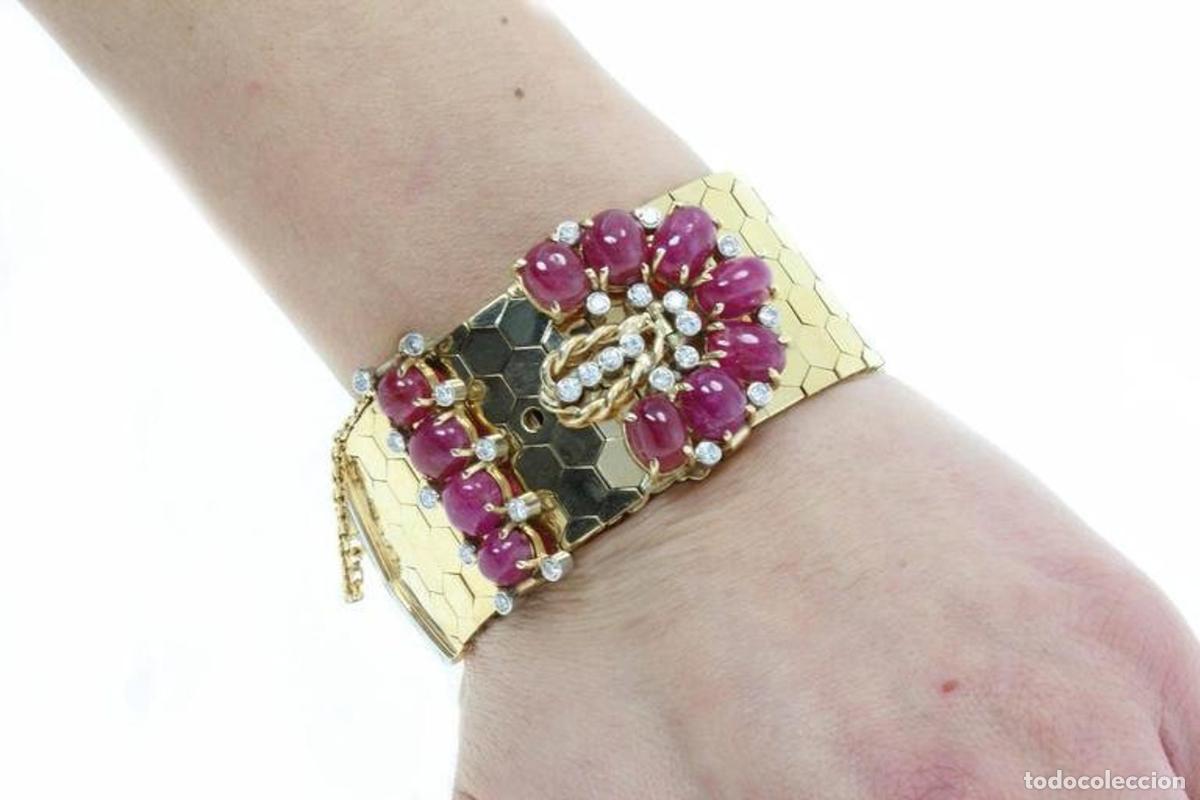 Joyeria: Pulsera de oro con diamantes y rub&iacute;es con certificado GCS - Foto 3