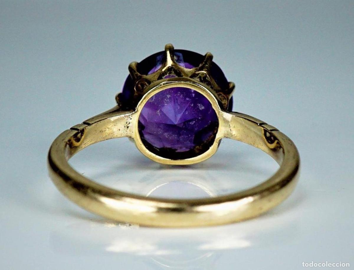 Joyeria: Anillo de compromiso vintage de oro con amatista - Foto 3