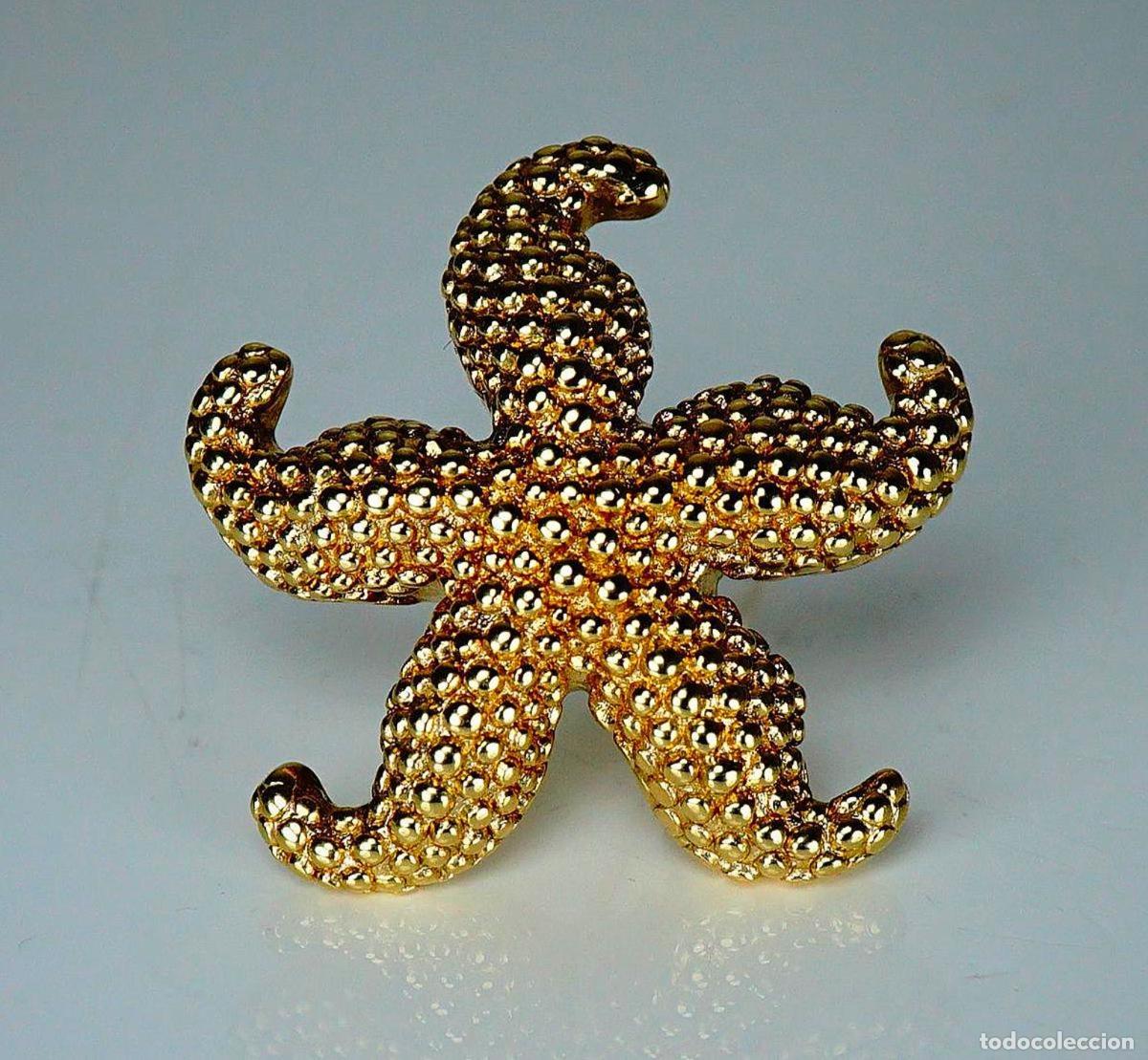 Joyeria: Broche vintage de estrella de mar en oro - Foto 2
