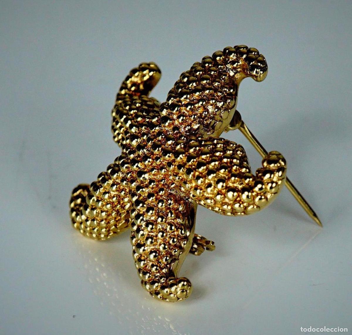 Joyeria: Broche vintage de estrella de mar en oro - Foto 4