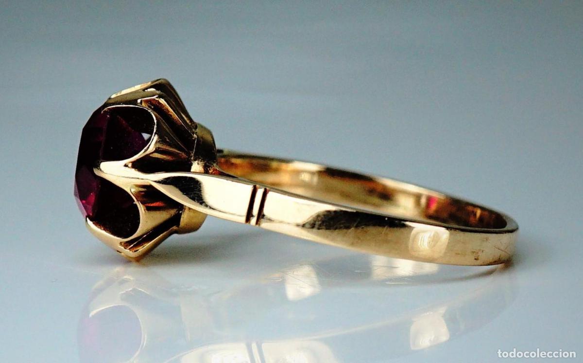 Joyeria: Anillo de compromiso vintage con rub&iacute; en oro rosa - Foto 5
