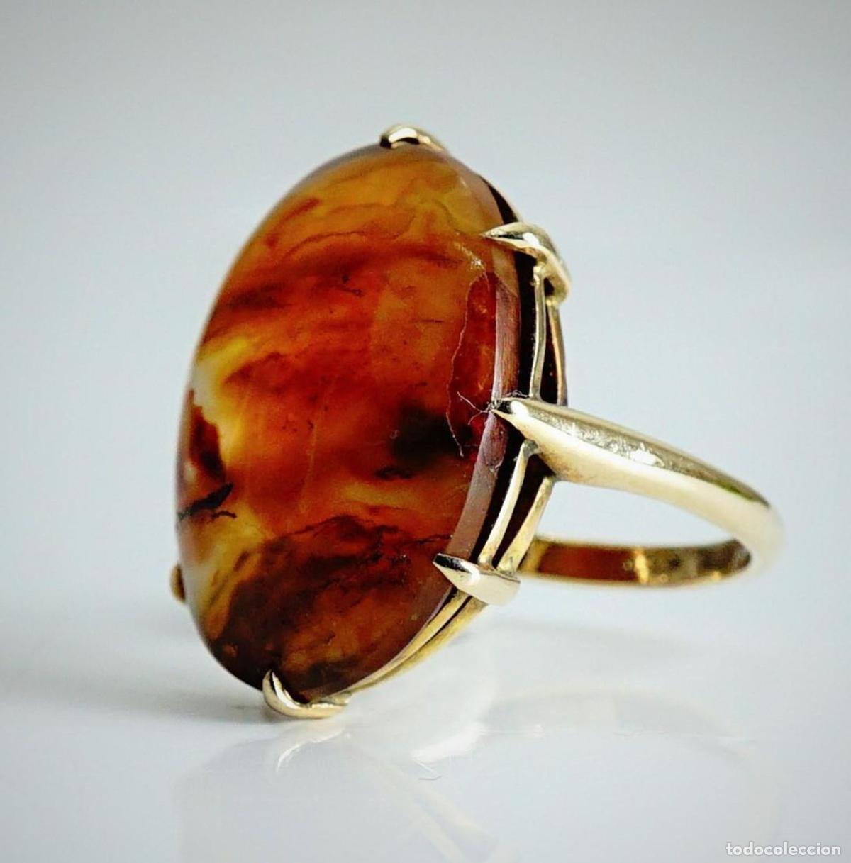 Joyeria: Anillo de compromiso vintage de &aacute;gata dorada - Foto 5
