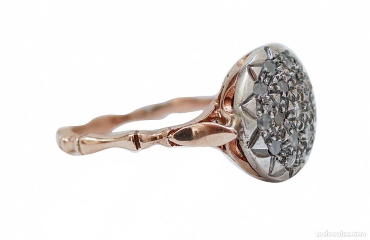 Joyeria: Anillo de diamantes, oro rosa y plata - Foto 5