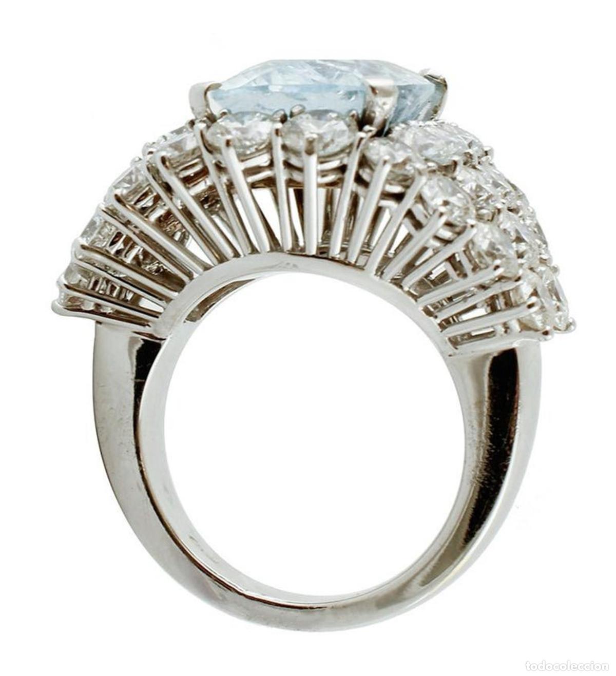 Joyeria: Anillo de aguamarina de y diamantes - Foto 4
