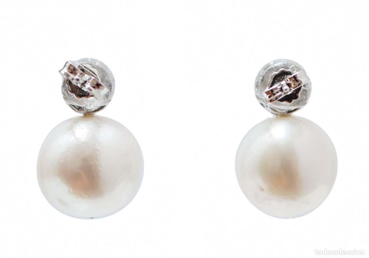 Joyeria: Pendientes de perlas, diamantes y oro blanco - Foto 6