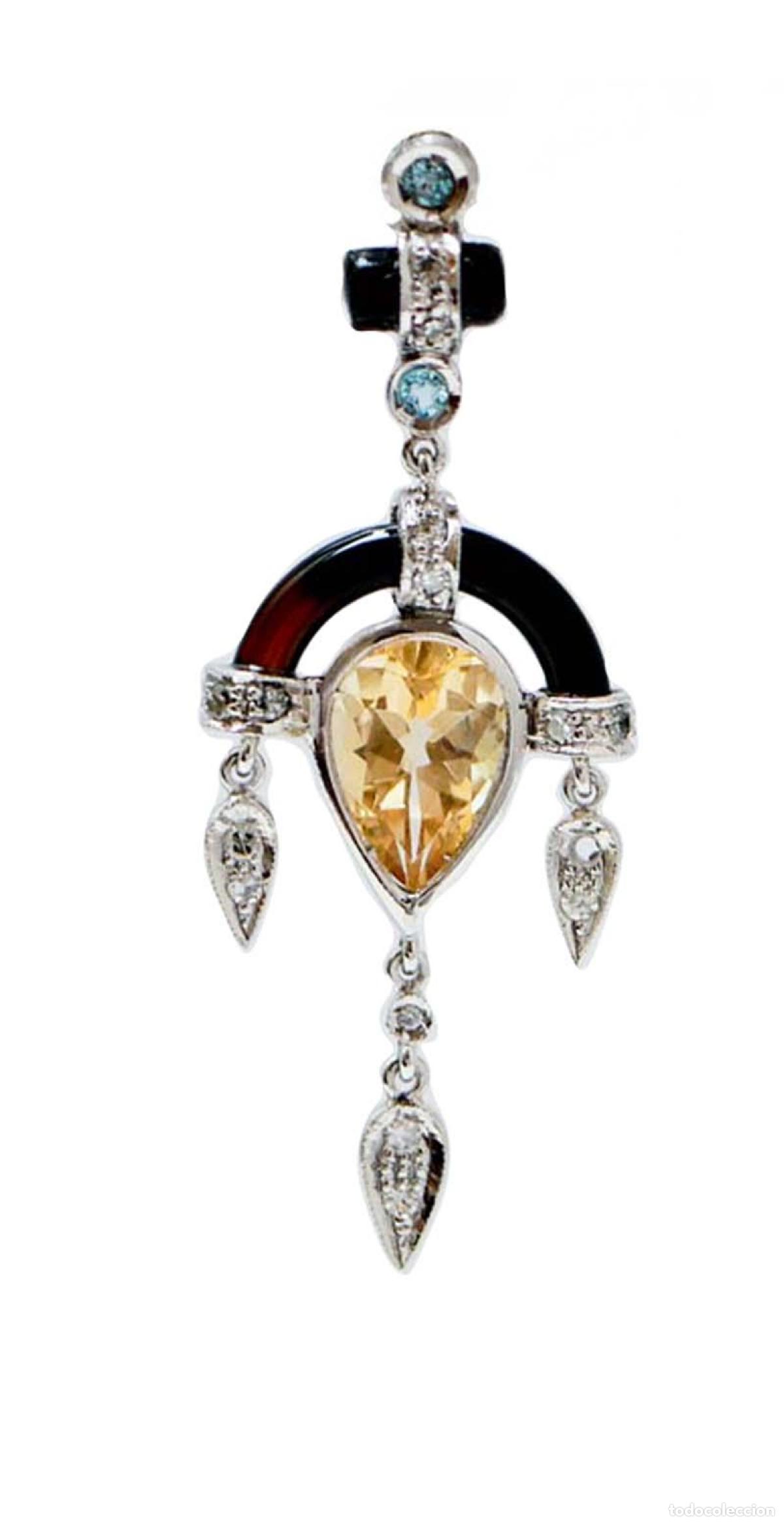 Joyeria: Pendientes de topacio, diamantes, &oacute;nix y platino - Foto 2