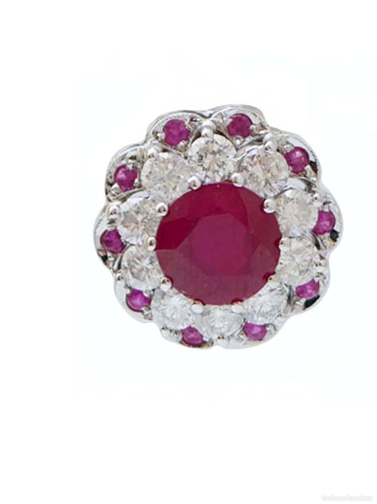 Joyeria: Pendientes de rub&iacute;es, diamantes y oro blanco - Foto 3