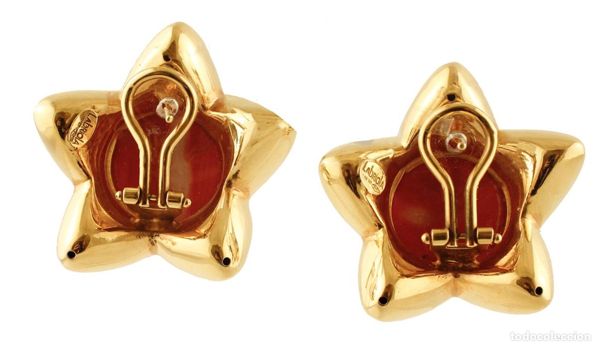 Joyeria: Pendientes Estrella, Oro Amarillo 18k y Coral - Foto 3