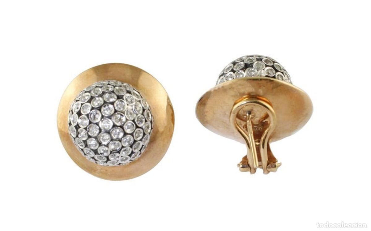 Joyeria: Pendientes de c&uacute;pula de diamantes y oro rosa - Foto 4