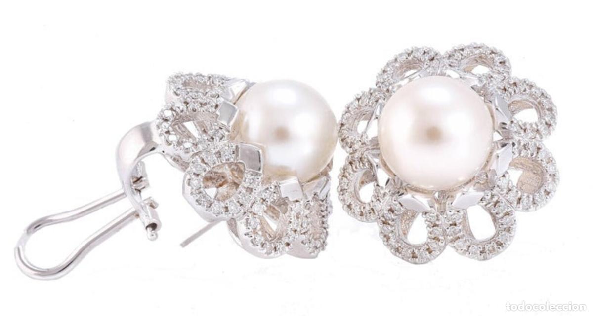 Joyeria: Pendientes Diamantes Perla Oro Blanco - Foto 4