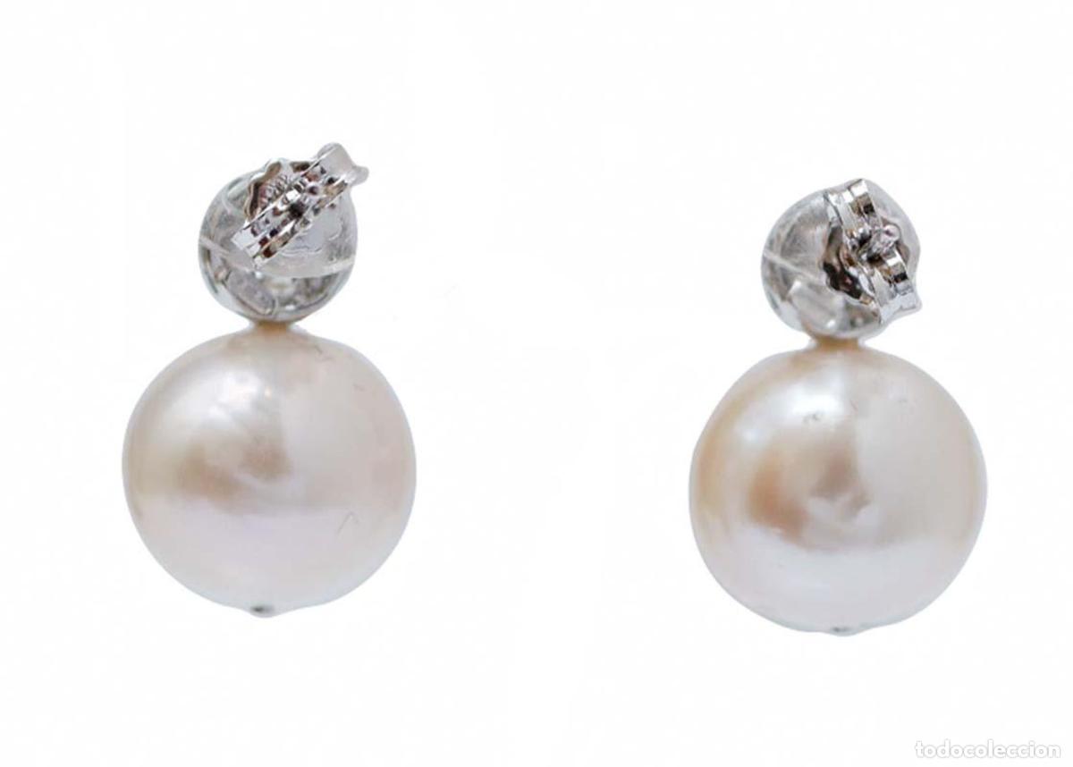 Joyeria: Pendientes de perlas, diamantes y oro blanco - Foto 4