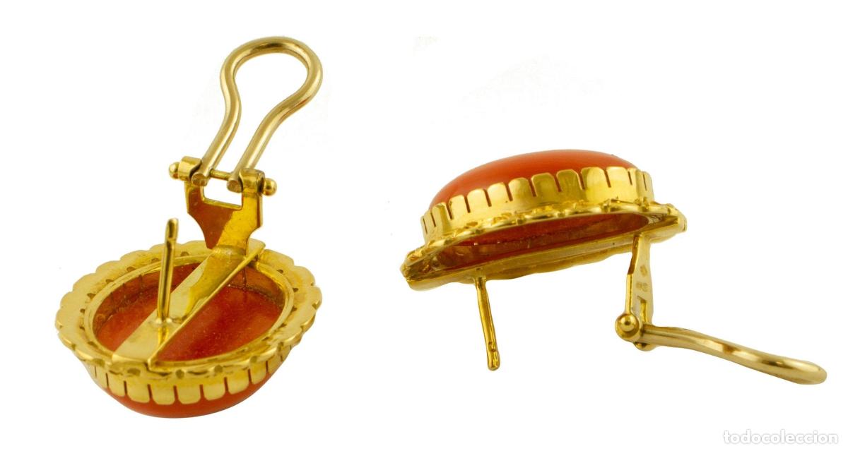 Joyeria: Pendientes de oro amarillo de 18 quilates y coral - Foto 5