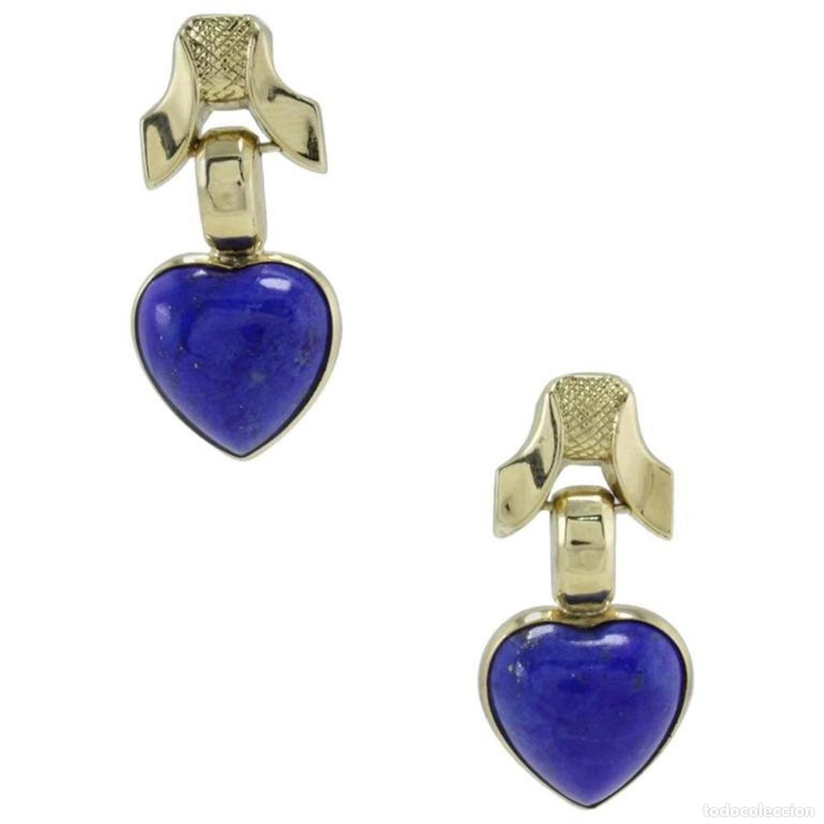 Joyeria: Pendientes de lapisl&aacute;zuli en oro de 18 quilates - Foto 4