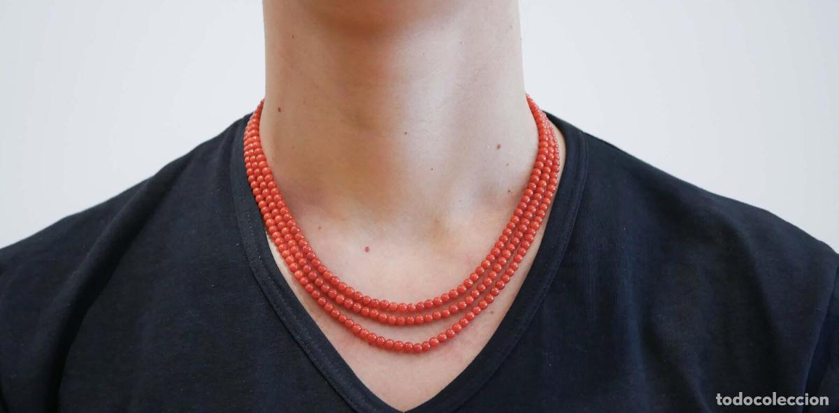 Joyeria: Collar de coral y oro amarillo de 18 quilates - Foto 3