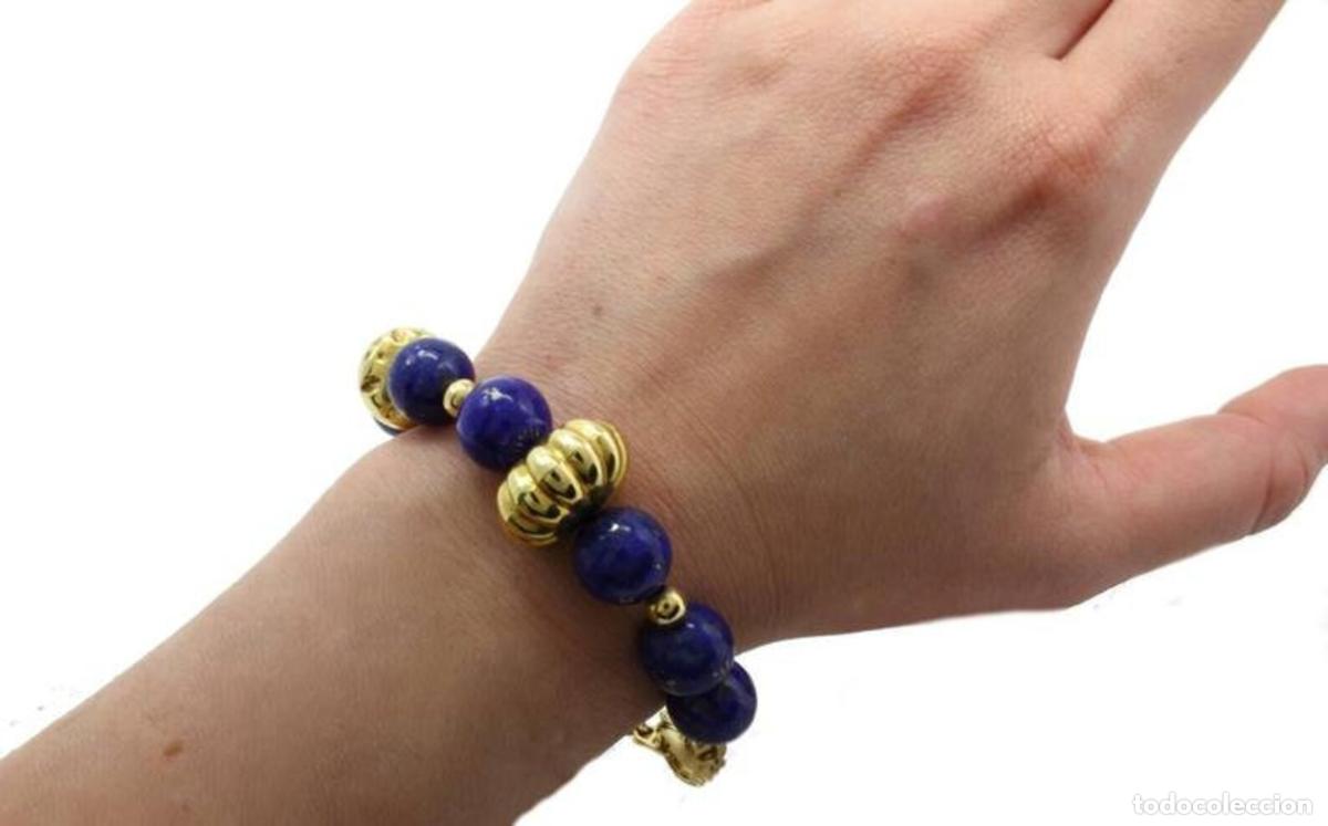 Joyeria: Pulsera de eslabones de oro y lapisl&aacute;zuli - Foto 3