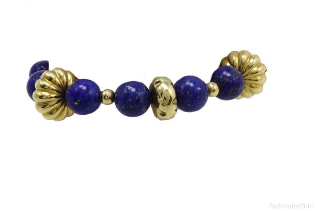 Joyeria: Pulsera de eslabones de oro y lapisl&aacute;zuli - Foto 5