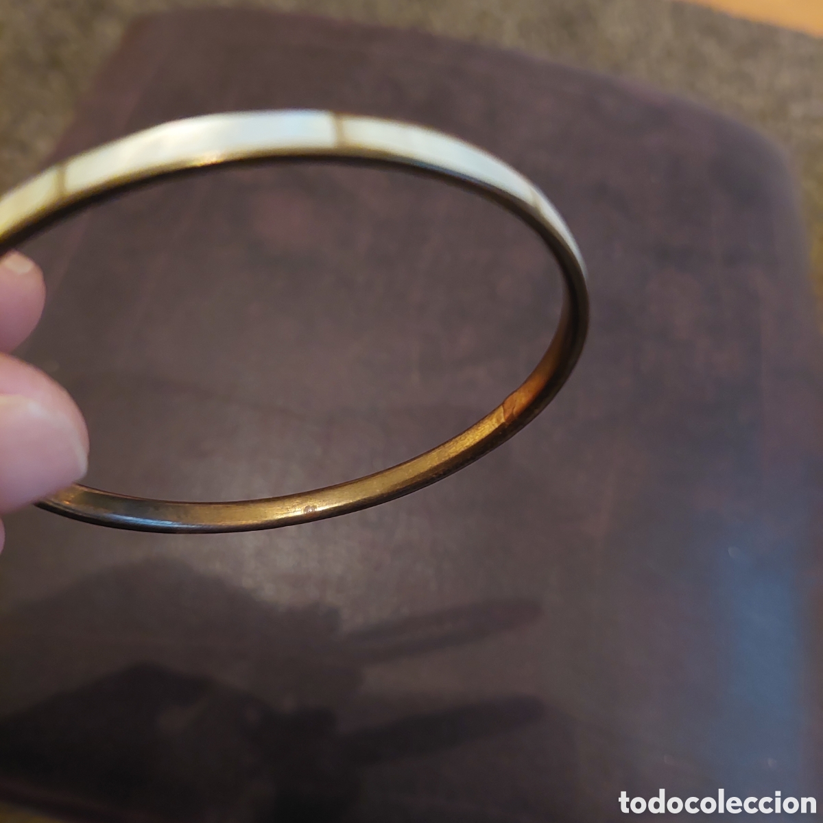 Joyeria: Brazalete dorado y nacar. - Foto 2