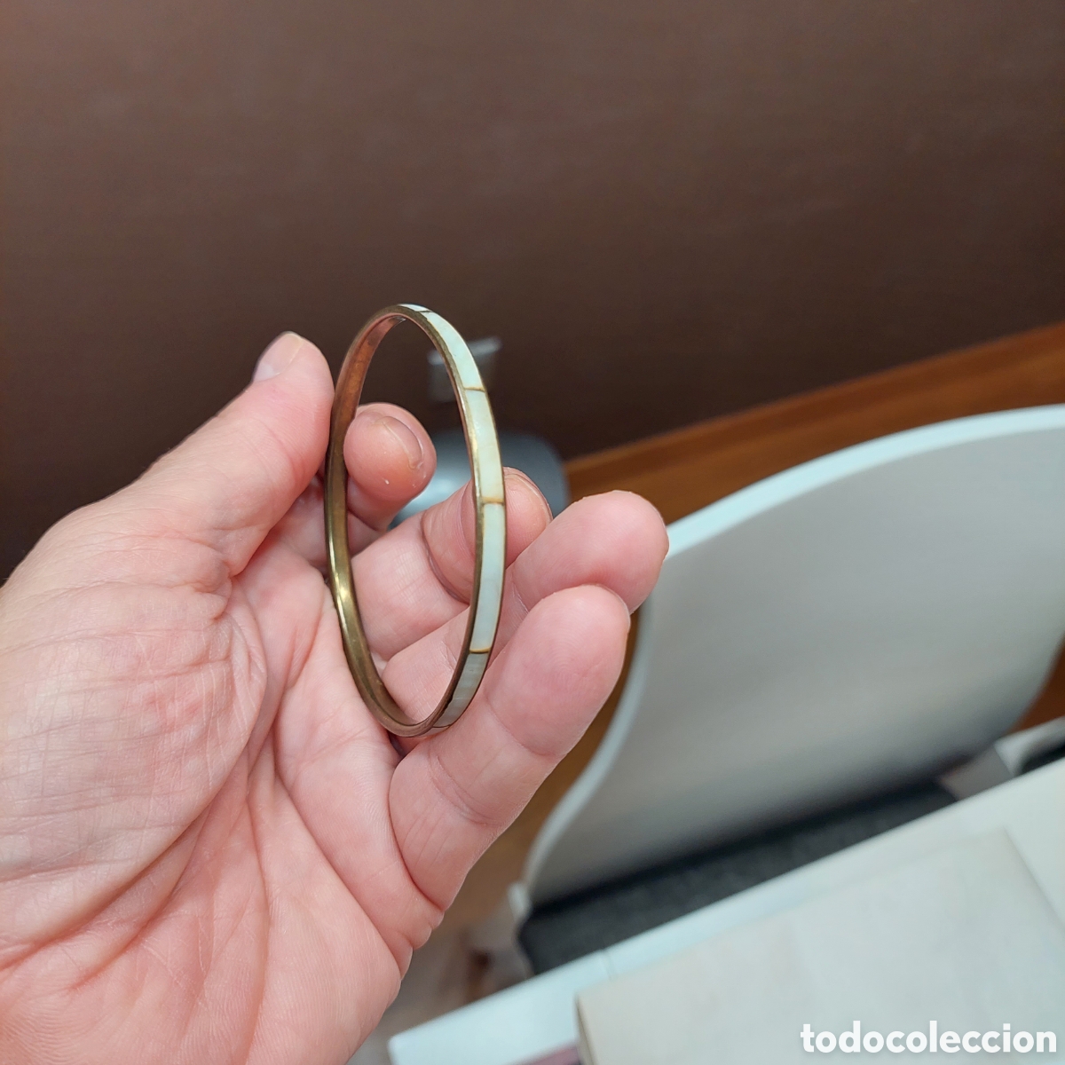 Joyeria: Brazalete dorado y nacar. - Foto 5