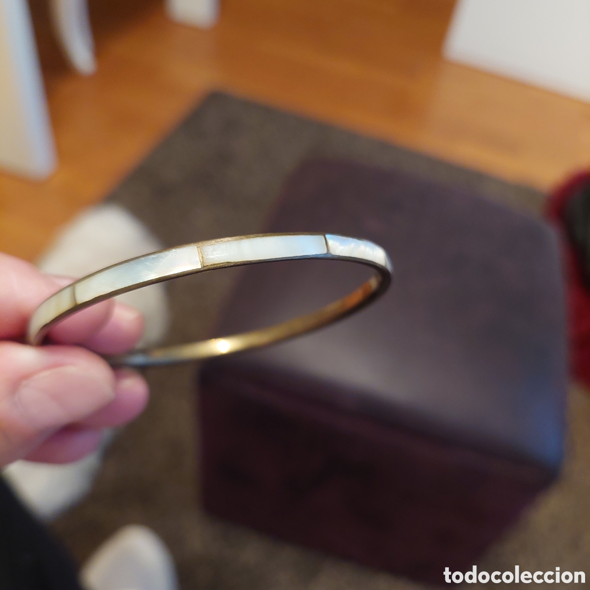 Joyeria: Brazalete dorado y nacar. - Foto 1