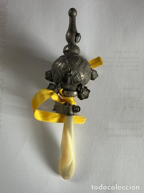 Joyeria: ANTIGUO SONAJERO CON SILBATO DE PLATA - Foto 3