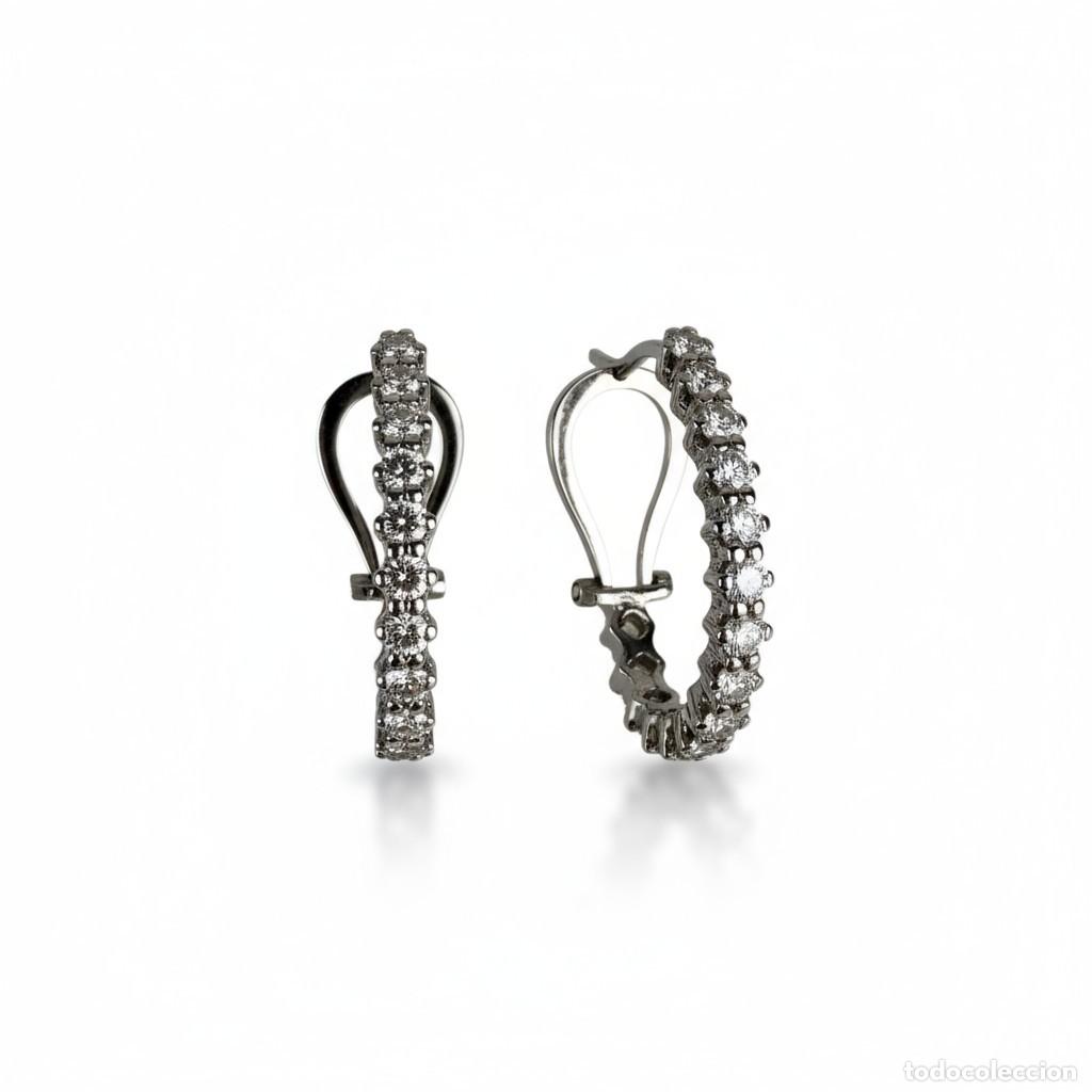 Joyeria: Pendientes de oro blanco 18k con diamantes 1ct - Foto 1