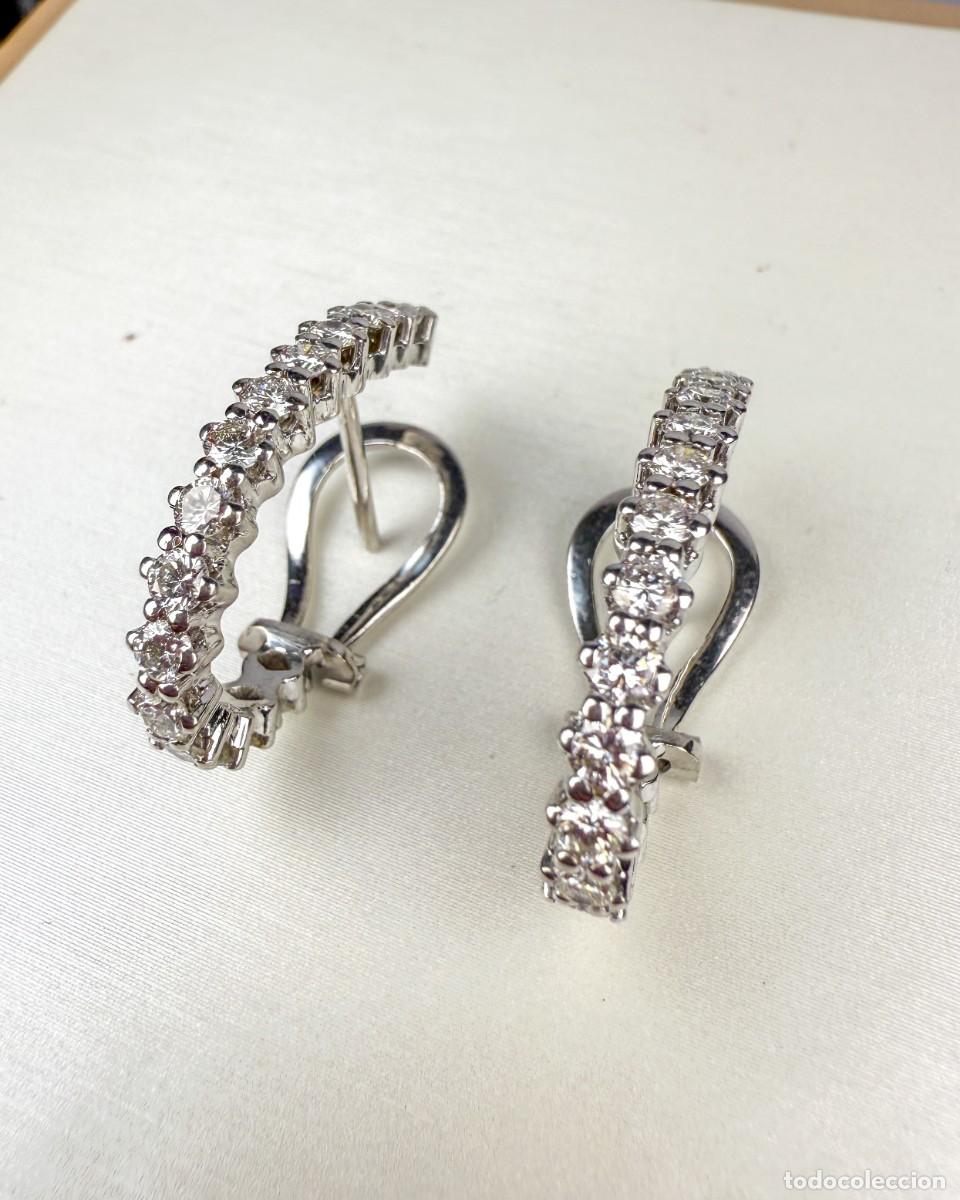 Joyeria: Pendientes de oro blanco 18k con diamantes 1ct - Foto 2