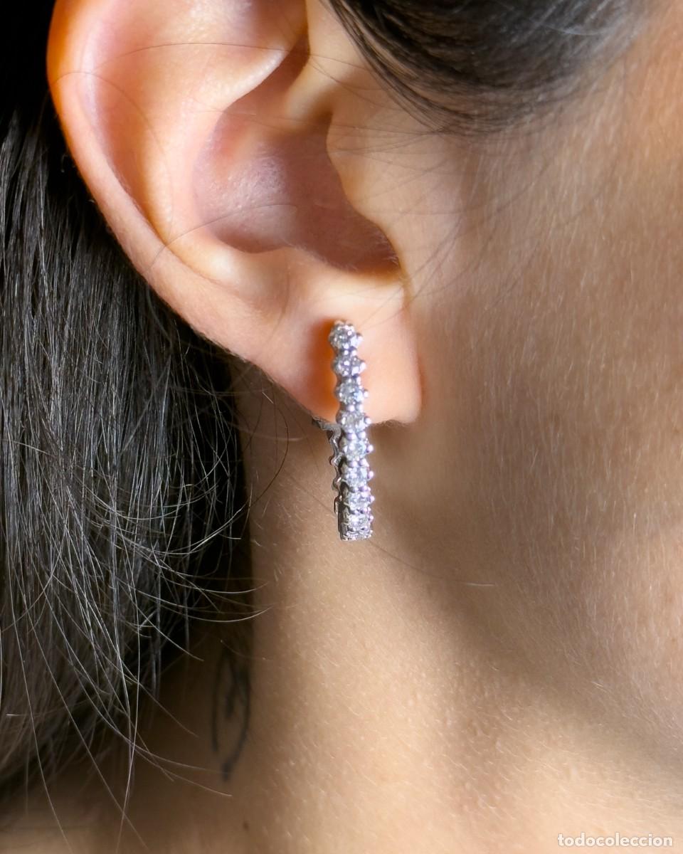 Joyeria: Pendientes de oro blanco 18k con diamantes 1ct - Foto 4