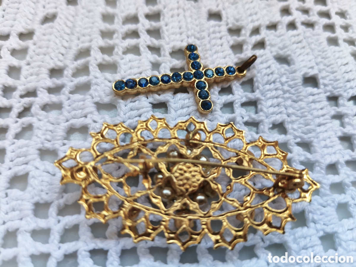 Joyeria: Cruz y broche con s&iacute;mil zafiros - Foto 3