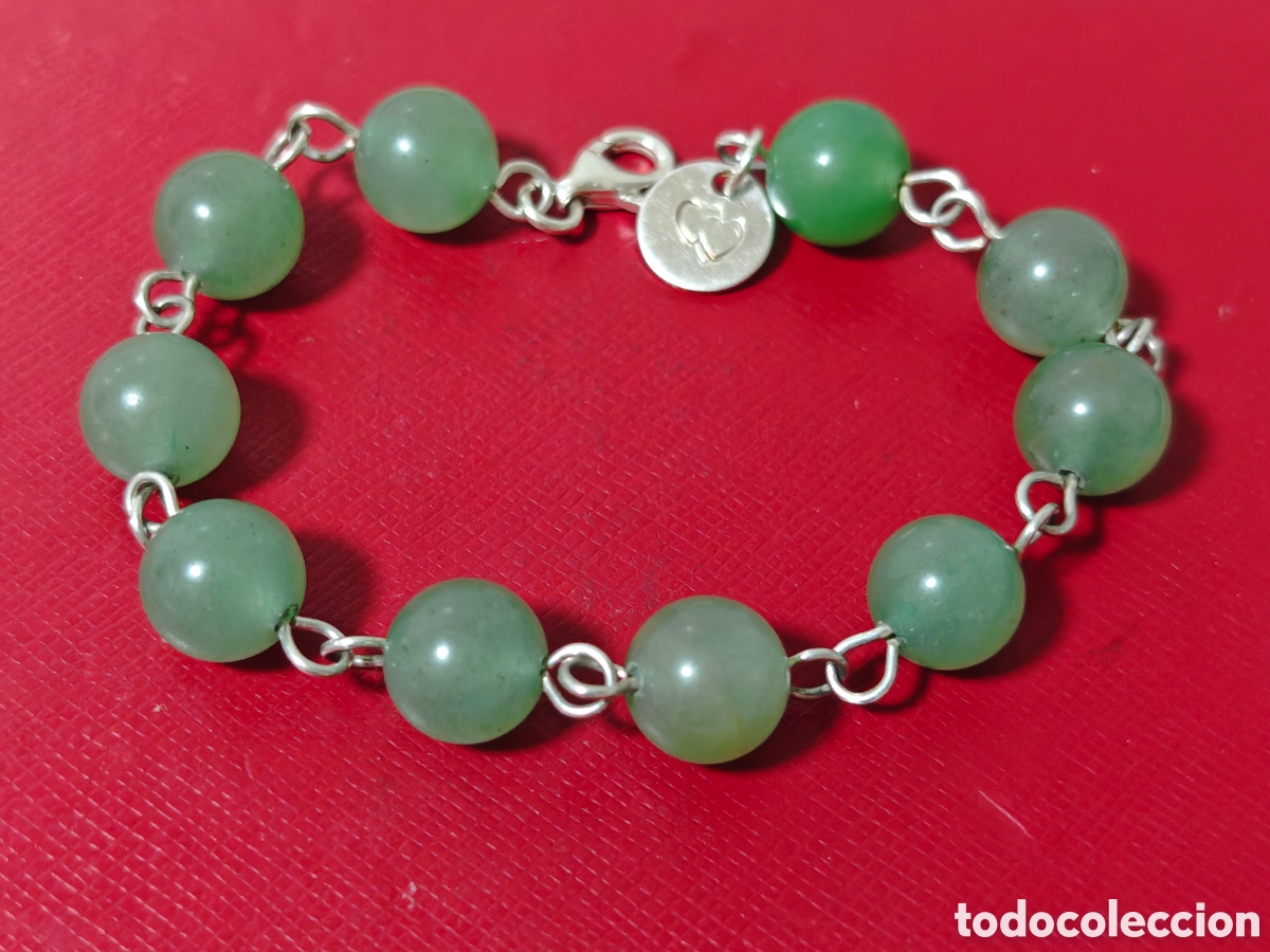 Joyeria: Pulsera en plata de ley y piedras Jade - Foto 2