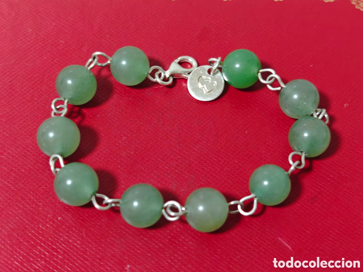 Joyeria: Pulsera en plata de ley y piedras Jade - Foto 3
