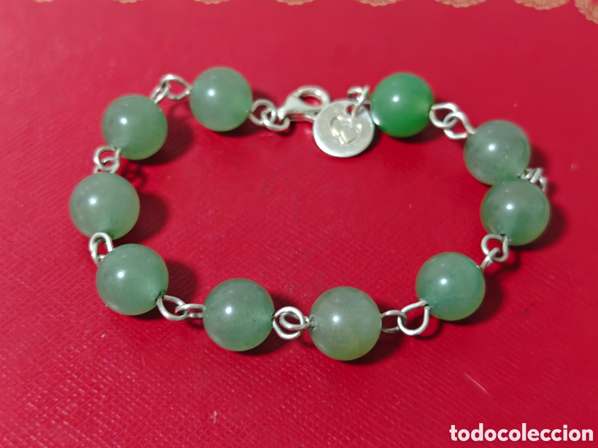 Joyeria: Pulsera en plata de ley y piedras Jade - Foto 4
