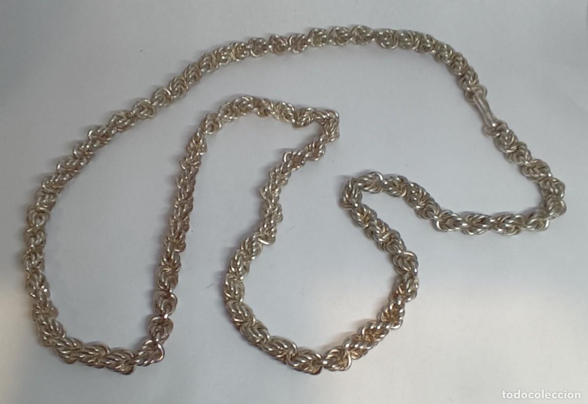 Joyeria: COLLAR CORD&Oacute;N DE PLATA ANTIGUA 72 cm - Foto 1