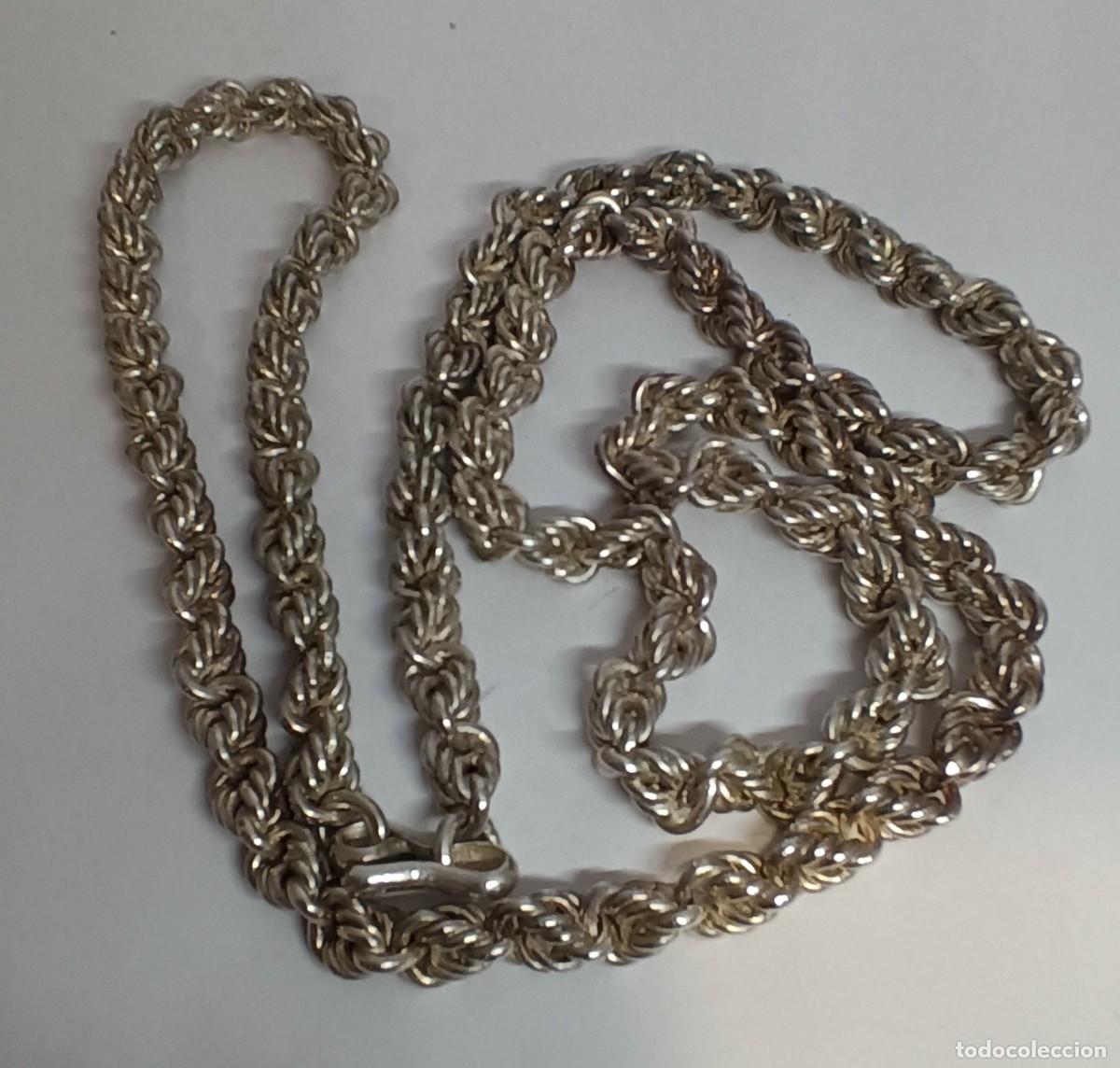 Joyeria: COLLAR CORD&Oacute;N DE PLATA ANTIGUA 72 cm - Foto 3