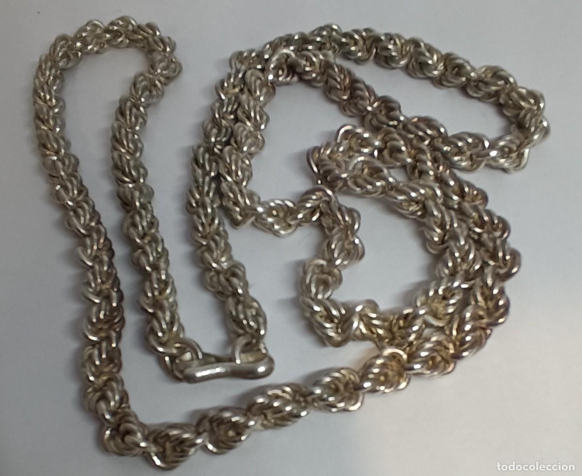 Joyeria: COLLAR CORD&Oacute;N DE PLATA ANTIGUA 72 cm - Foto 4