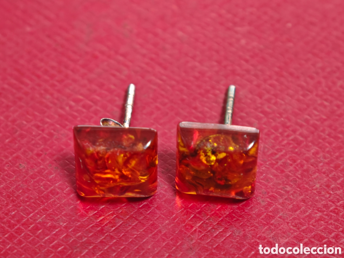 Joyeria: Pendientes de plata de ley y ambar - Foto 1