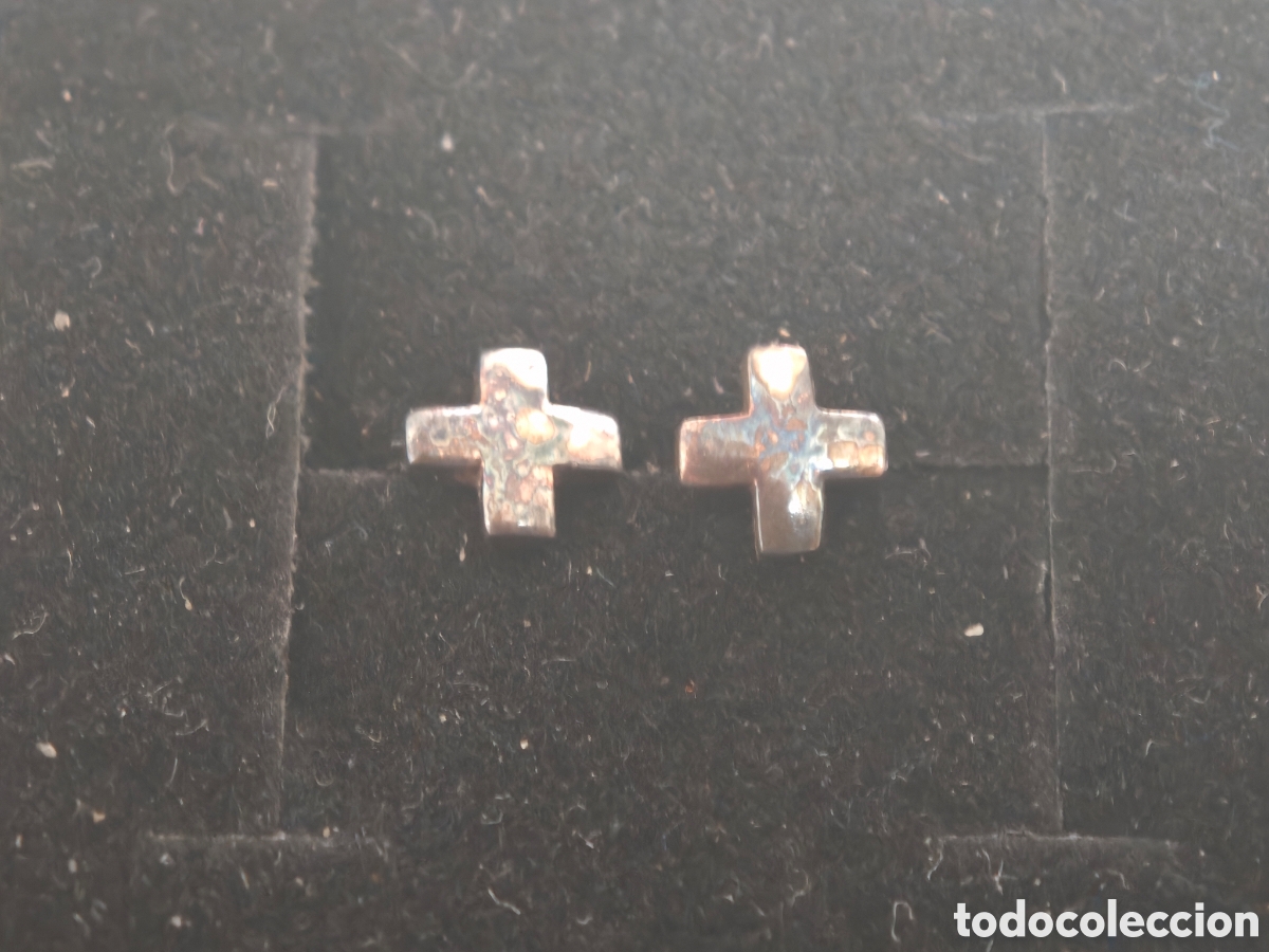 Joyeria: Pendientes peque&ntilde;os en plata de ley Cruz - Foto 3