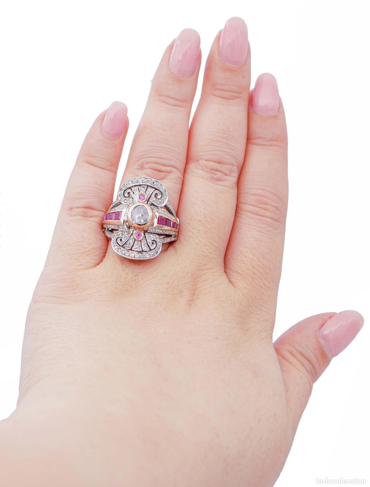 Joyeria: Anillo de rub&iacute;es, diamantes, oro rosa y plata - Foto 8