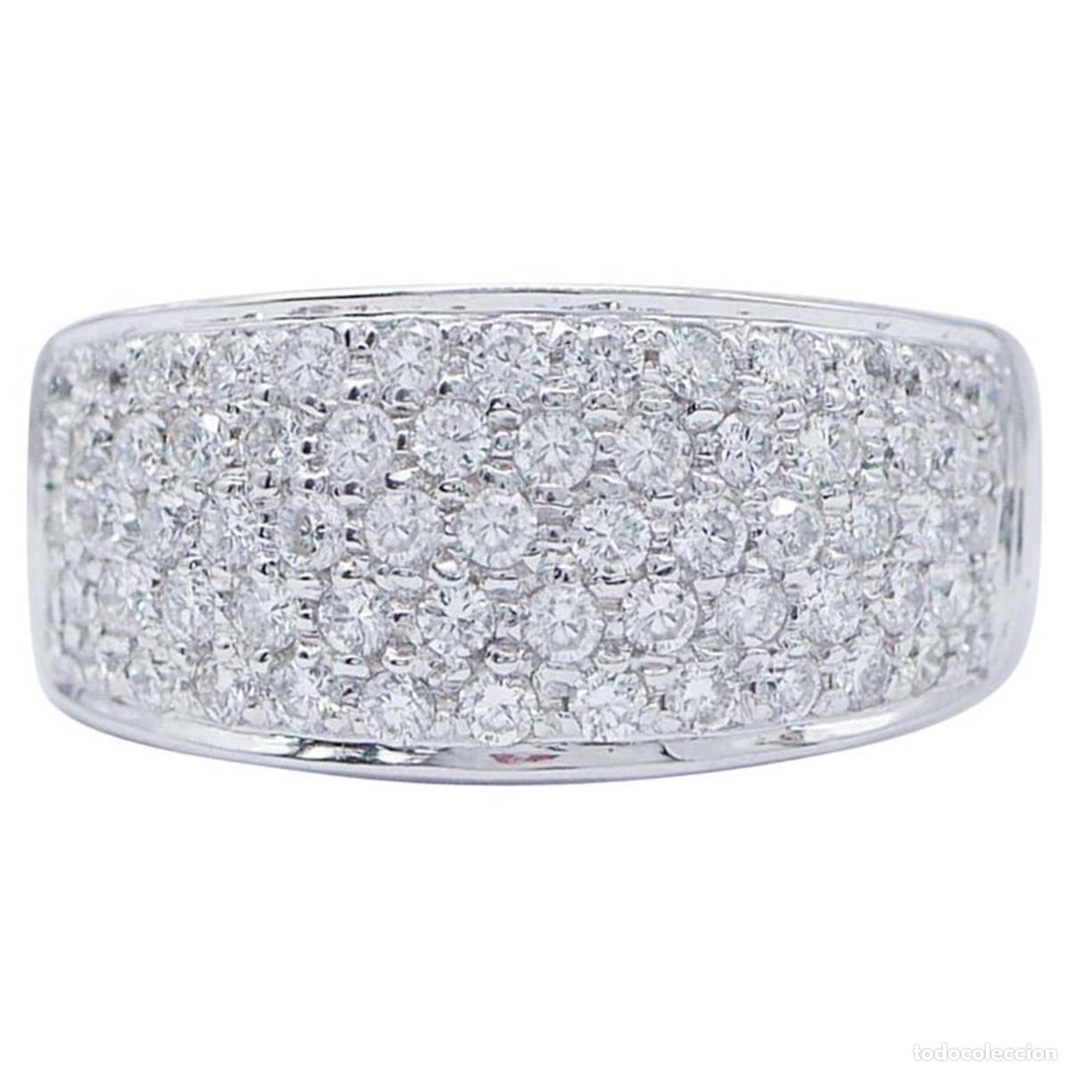 Joyeria: Anillo de oro blanco de 18 quilates con diamantes - Foto 1