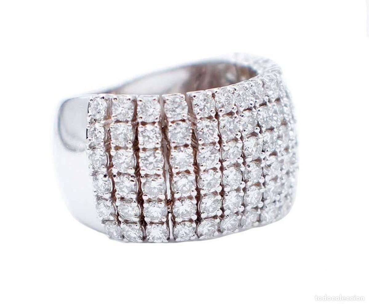 Joyeria: Anillo de oro blanco de 18 quilates con diamantes - Foto 6