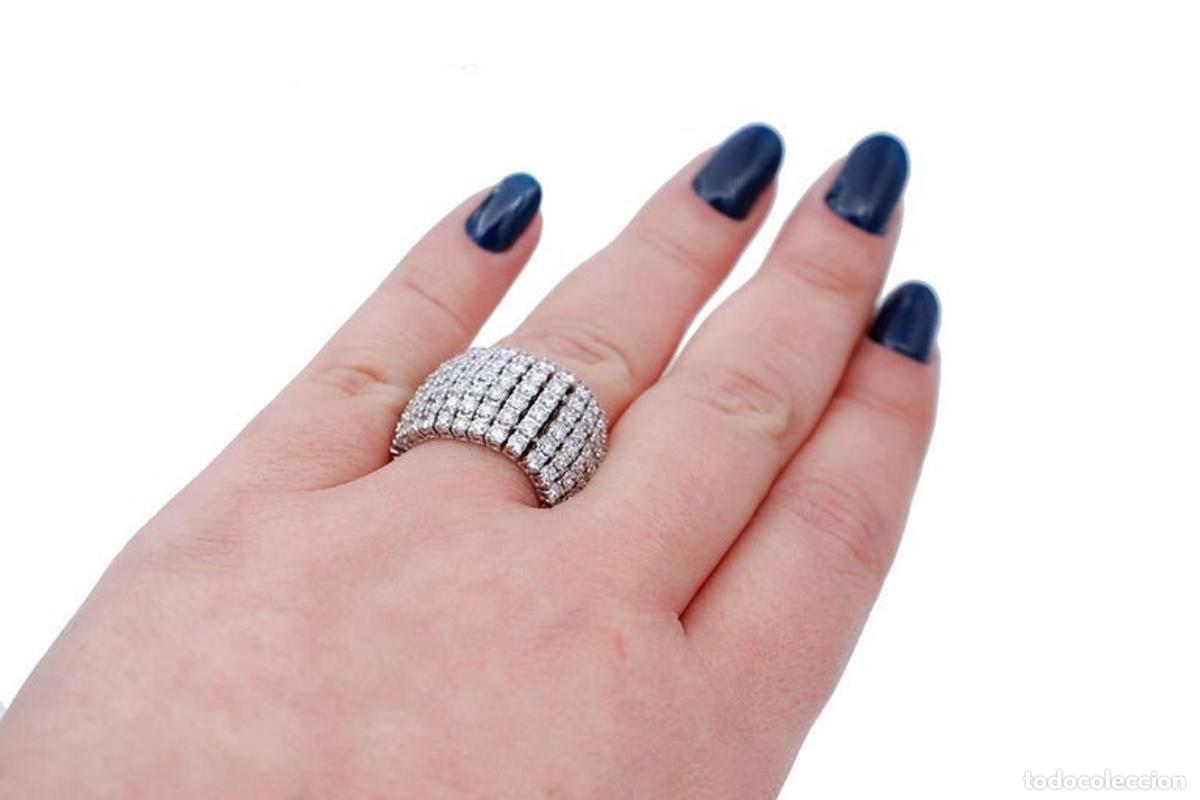Joyeria: Anillo de oro blanco de 18 quilates con diamantes - Foto 7