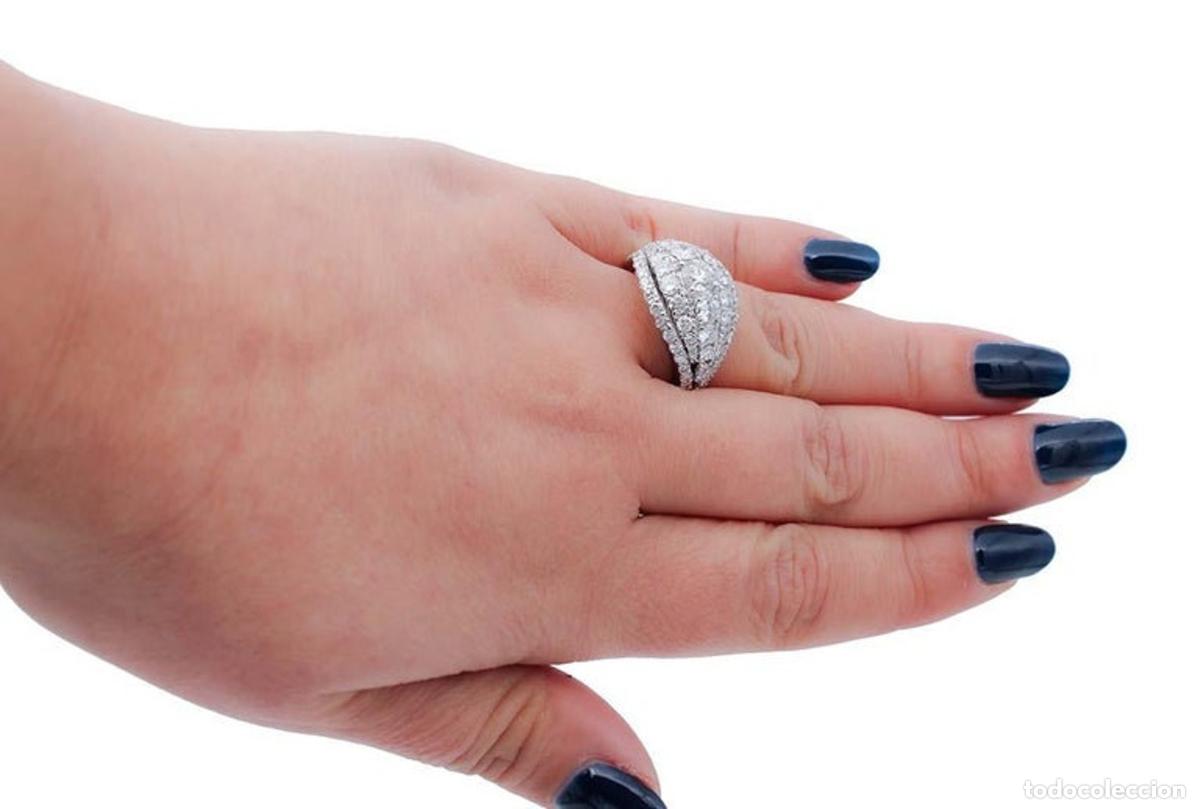 Joyeria: Anillo de oro blanco de 18 quilates con diamantes - Foto 6