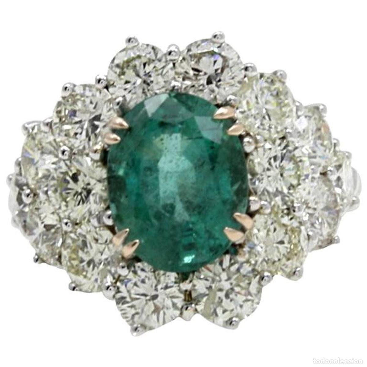 Joyeria: Anillo de oro con esmeralda y diamantes - Foto 1