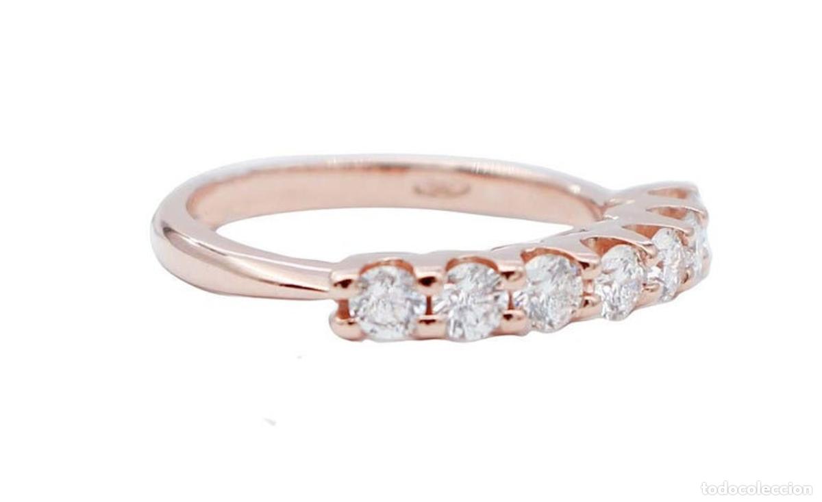 Joyeria: Anillo de compromiso de oro rosa de 18 quilates con diamantes - Foto 8