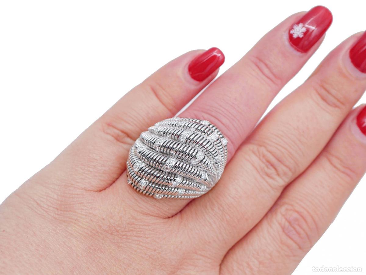 Joyeria: Anillo de oro blanco de 18 quilates con diamantes - Foto 7