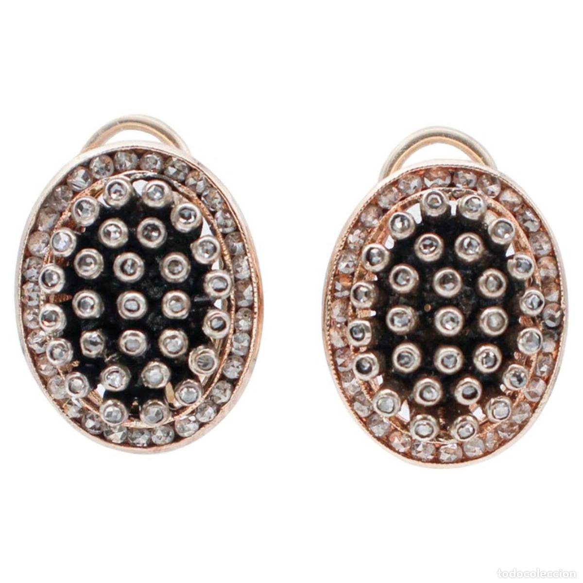Joyeria: Pendientes de diamantes, oro rosa y plata - Foto 1