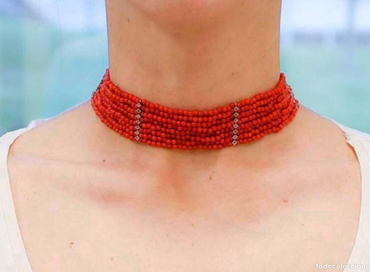 Joyeria: Gargantilla de coral, oro rosa y plata - Foto 6