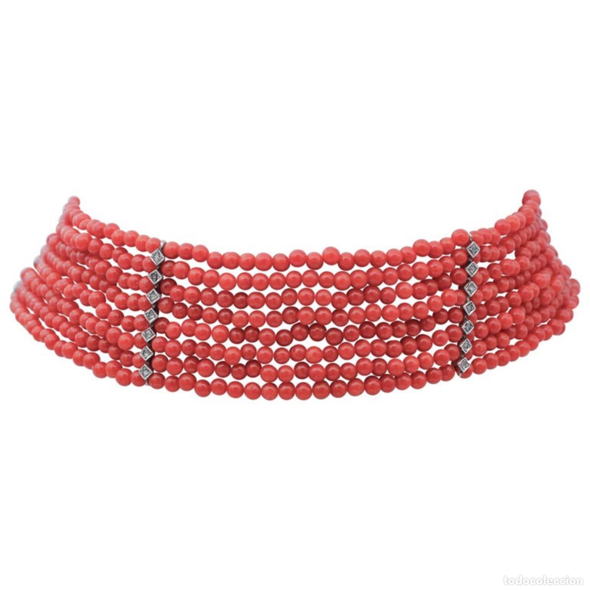 Joyeria: Gargantilla de coral, oro rosa y plata - Foto 1