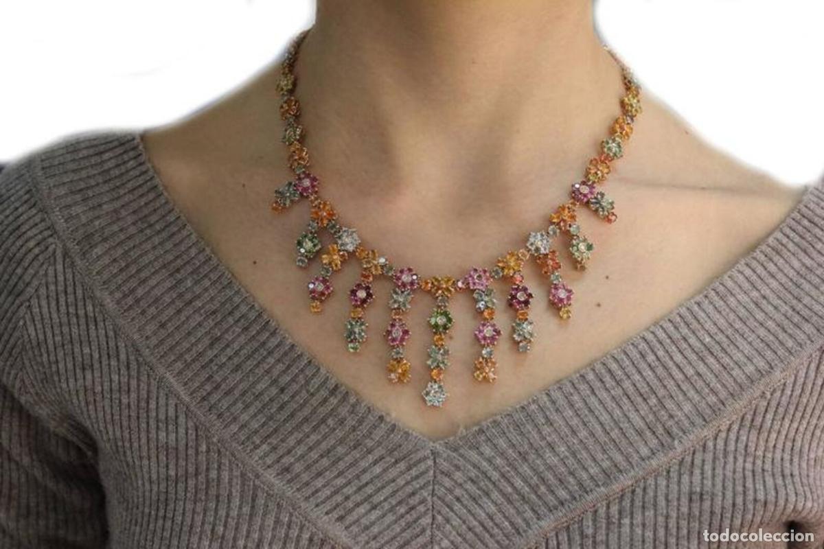Joyeria: Collar de oro con diamantes y zafiros - Foto 10